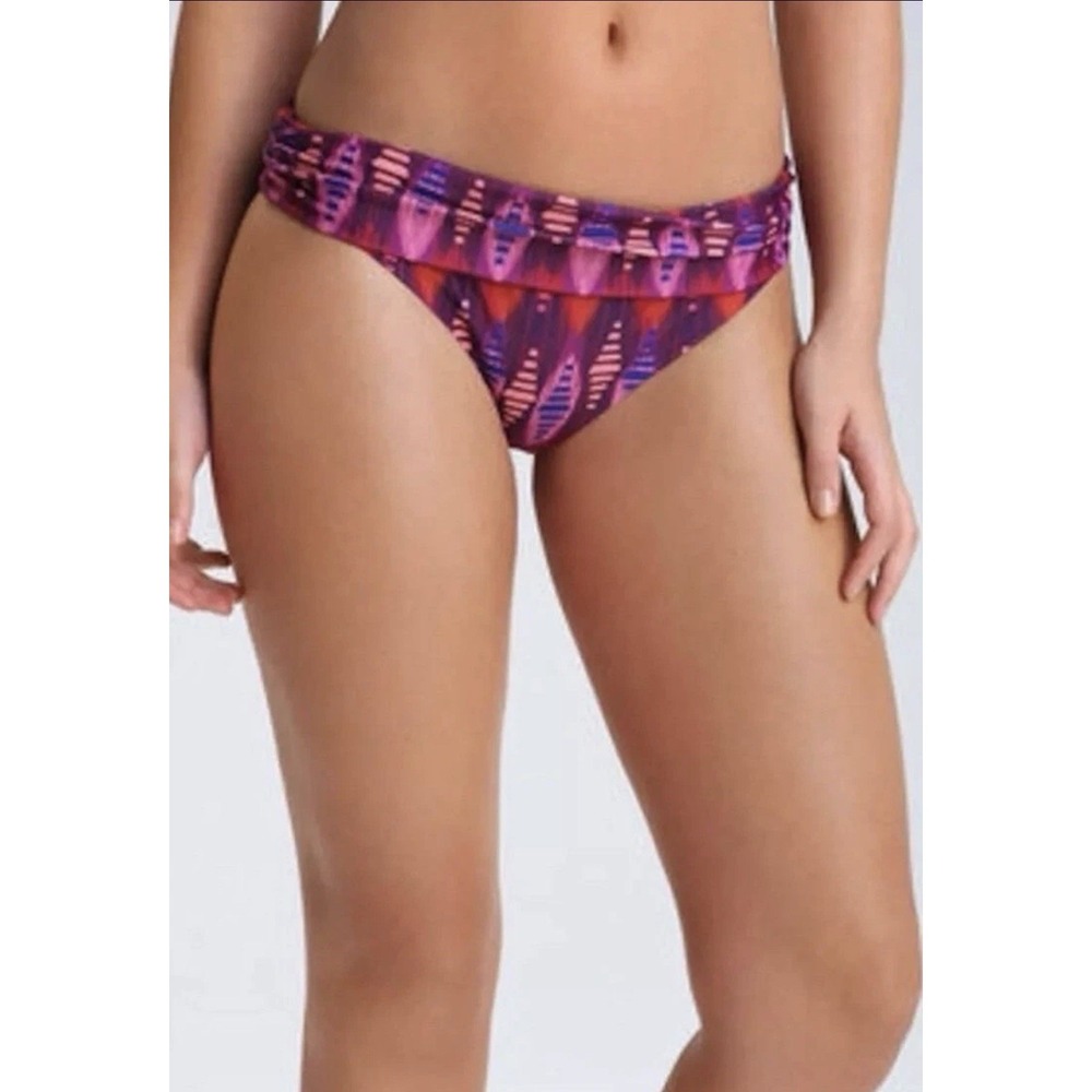 VIX Bikini Bottom 12 Fold down Waist IKAT Purples Pinks ‎ NWT $67
